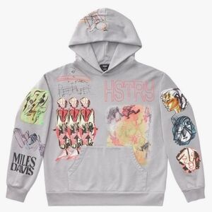 HSTRY×TED MILES COLLAB SKETCH HOODIE GREY 2XL